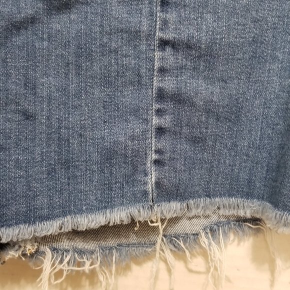 American Eagle skort 18 distressed frayed tie side wrap denim jean cut off waist - Picture 8 of 16